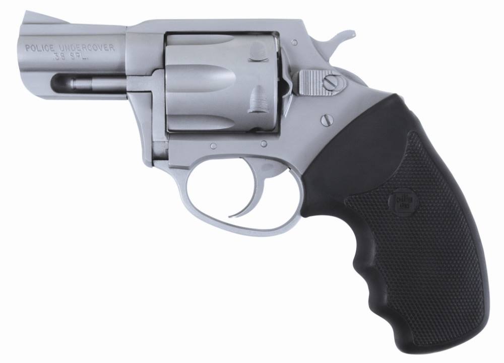 Charter Arms Undercover .38 Special Polished Stainless 2" Rubber Grip Revolver, 6-Shot