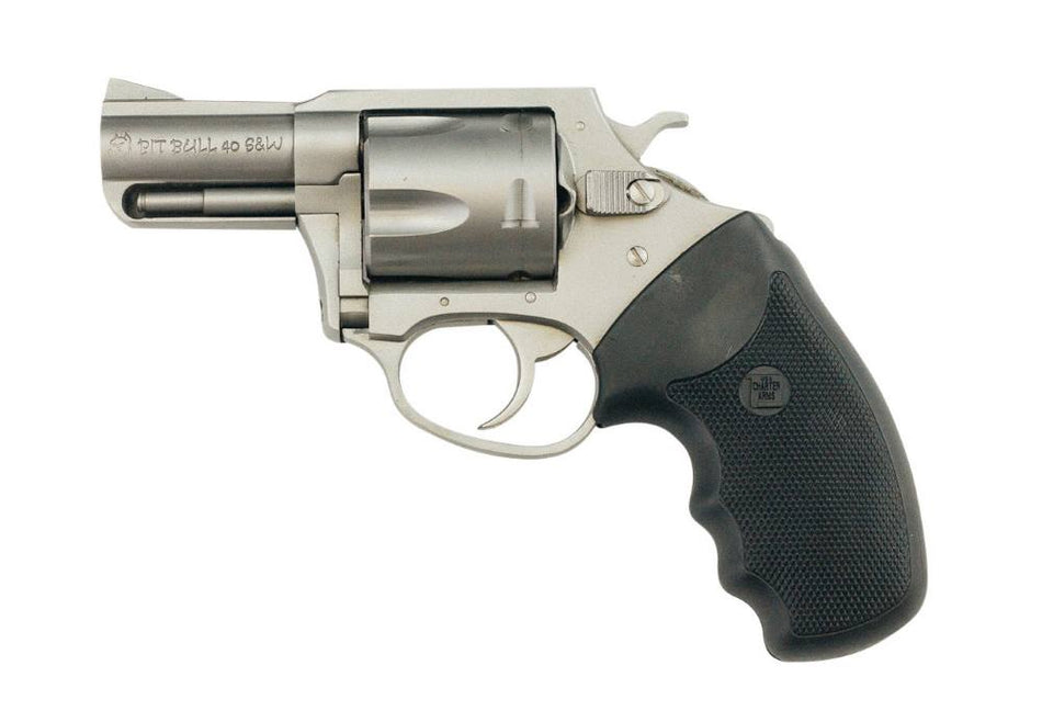 Charter Arms 74020 Pitbull Large .40 S&W Revolver, 5-Shot, 2.30" Matte Stainless Barrel, Cylinder & Frame, Black Rubber Grip
