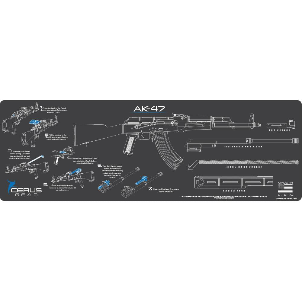 Cerus Gear AK-47 Field Strip Instructional Cleaning ProMat 12x36 Grey