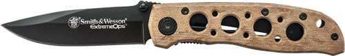 Smith & Wesson Extreme Ops 3.2" Drop Point Blade Folder Knife Desert Camo Handle