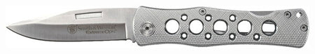 Smith & Wesson Extreme Ops 3.5" Drop Point Folder Lockback Knife Textured Aluminum Handle