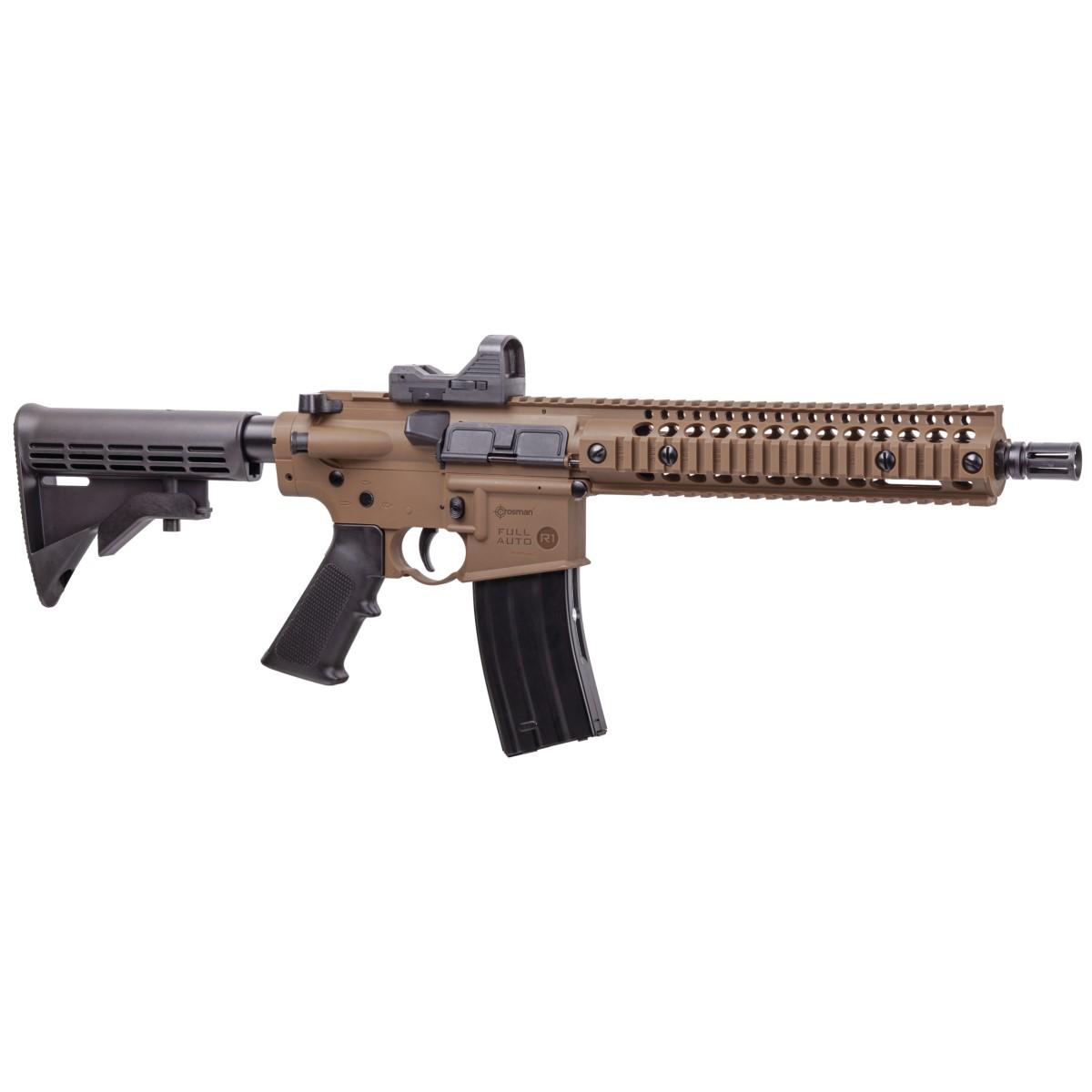 Crosman Full Auto R1 CO2 BB Air Rifle Dark Earth with Included Red Dot