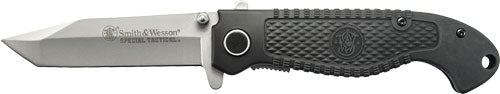 Smith & Wesson Special Tactical 3.5" Half Serrated Rubber Coated Folding Knife