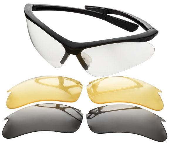 Champion Open Frame Shooting Safety Glasses Black Interchangeable Lens Set