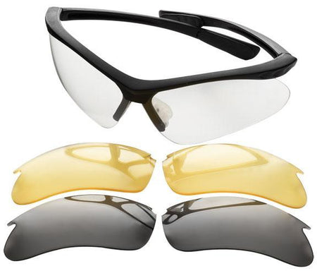 Champion Open Frame Shooting Safety Glasses Black Interchangeable Lens Set