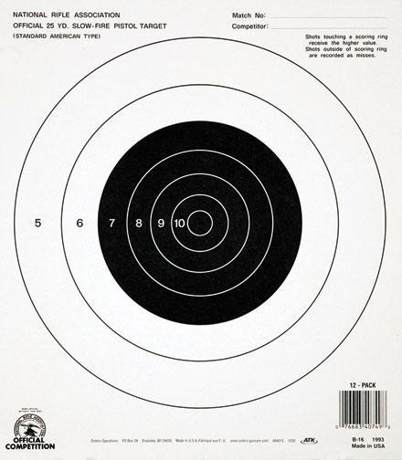 Champion NRA Official B-16 25 Yd Slow Fire Targets Pack of 12