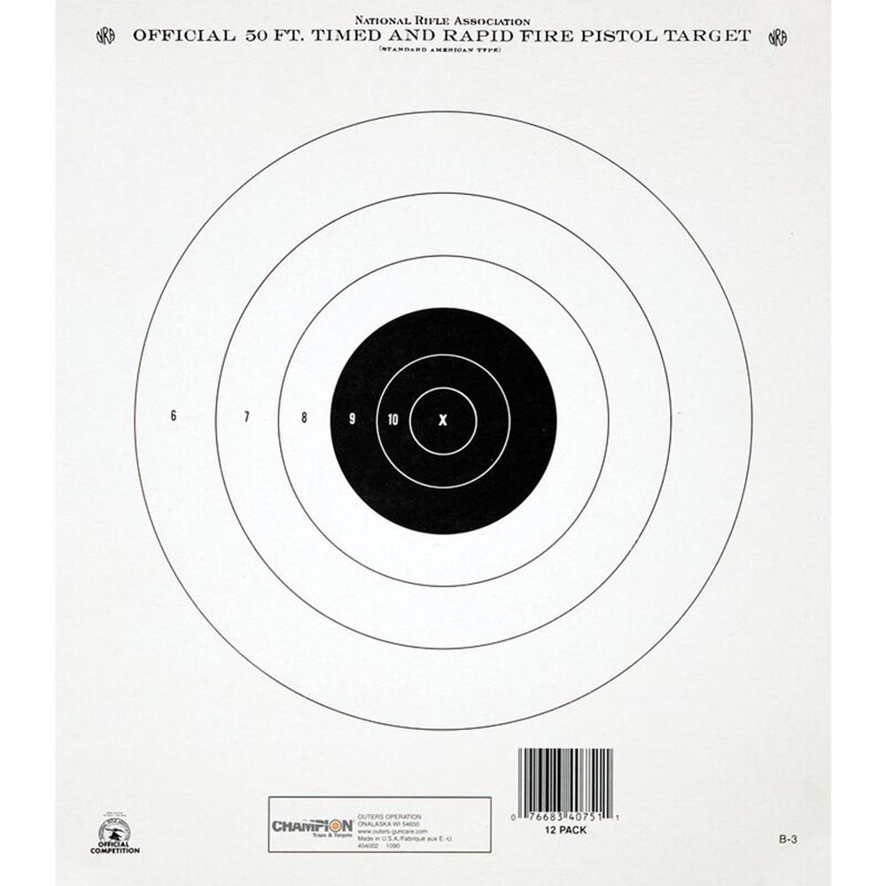 Champion GB-2 Timed and Rapid Fire Paper Targets 50 Yd 12/Pack