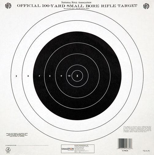 Champion NRA Approved GTQ-4(P) 100 Yard Small Bore Rifle Paper Targets 12/ct