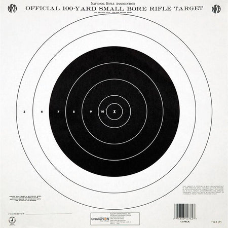 Champion Official NRA Small Bore Rifle Targets TQ-4(P) 100-Count