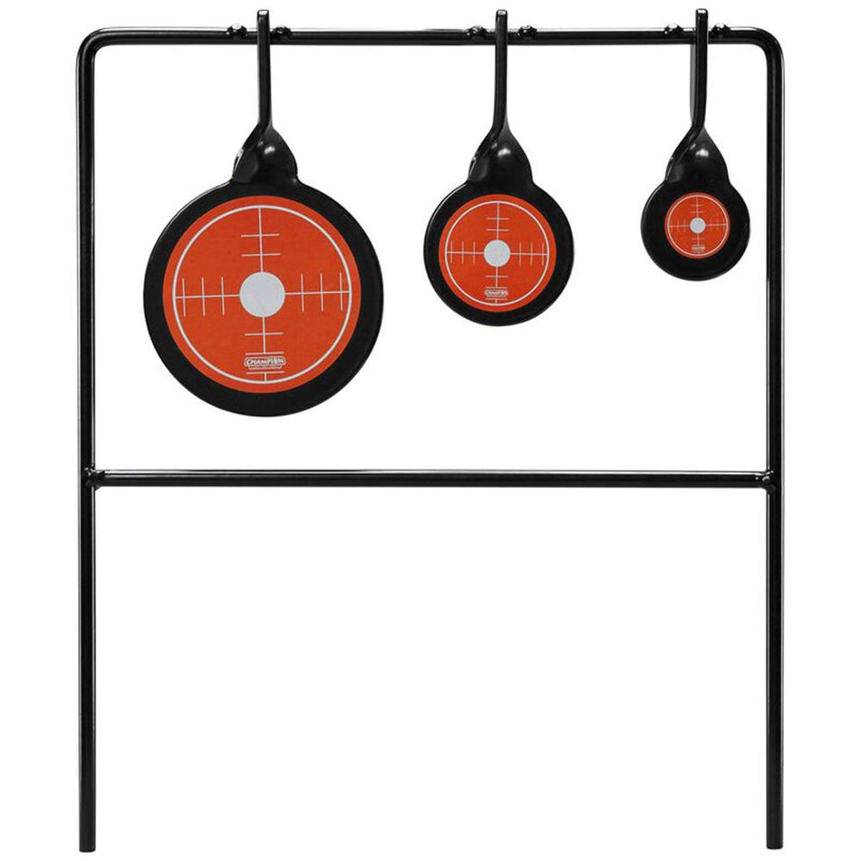 Champion Rimfire Triple Gong Steel Spinner Target with Audible Feedback