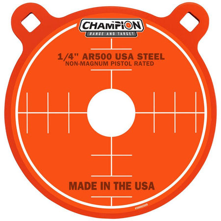 Champion Center Mass AR500 8-Inch Gong Steel Pistol Target Orange