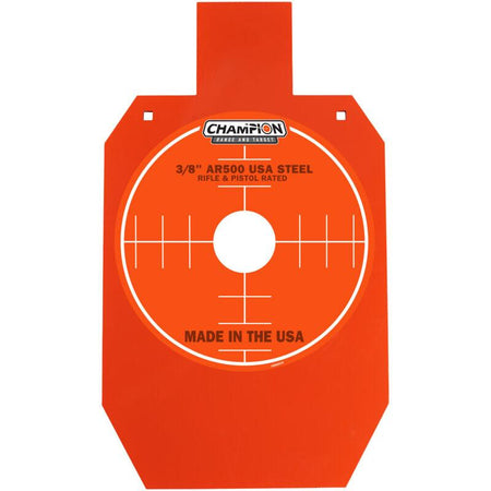 Champion AR500 3/8" Center Mass 66% IPSC Steel Shooting Target Orange