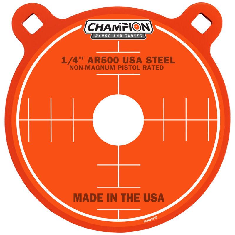 Champion Center Mass AR500 Steel 8-Inch Gong Target Orange 1/4"
