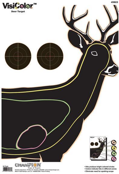 Champion VisiColor Deer Shooting Targets 13" x 18" High-Visibility 10/Pack
