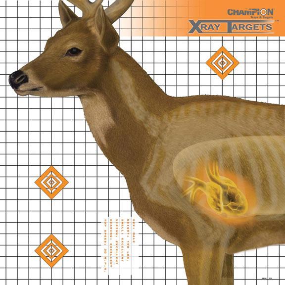Champion Xray Deer Anatomy Paper Target 25x25 Inch 6 Pack