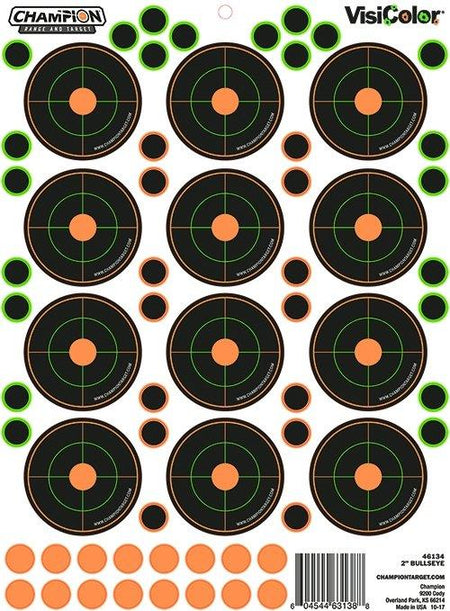 2" Bulls Eye Target 5 Pack with 60 Pasters