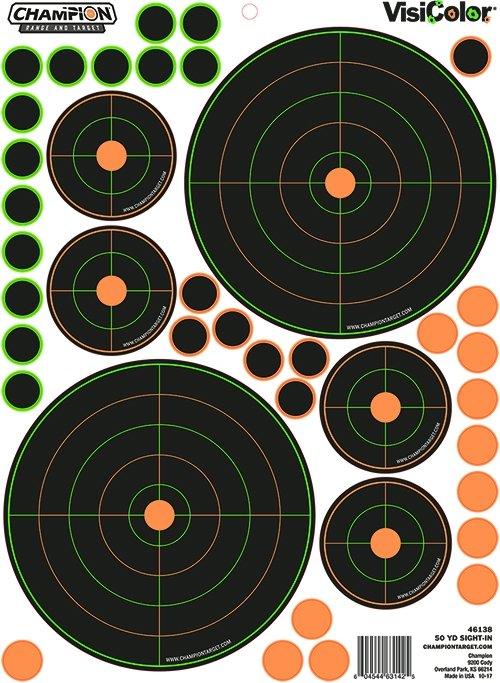 50YD Sight In Bullseye Shooting Targets Variety Pack of 5