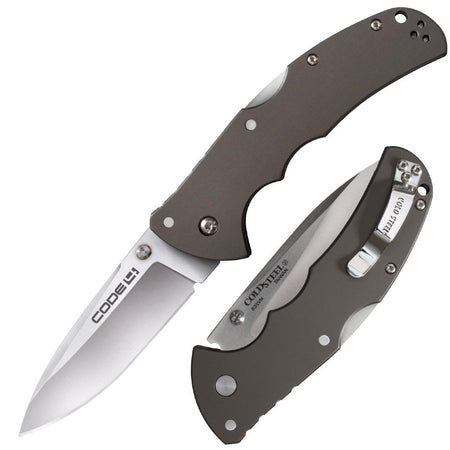 Cold Steel Code 4 Spear Point Folding Knife Gray 3.5 Inch Satin S35VN