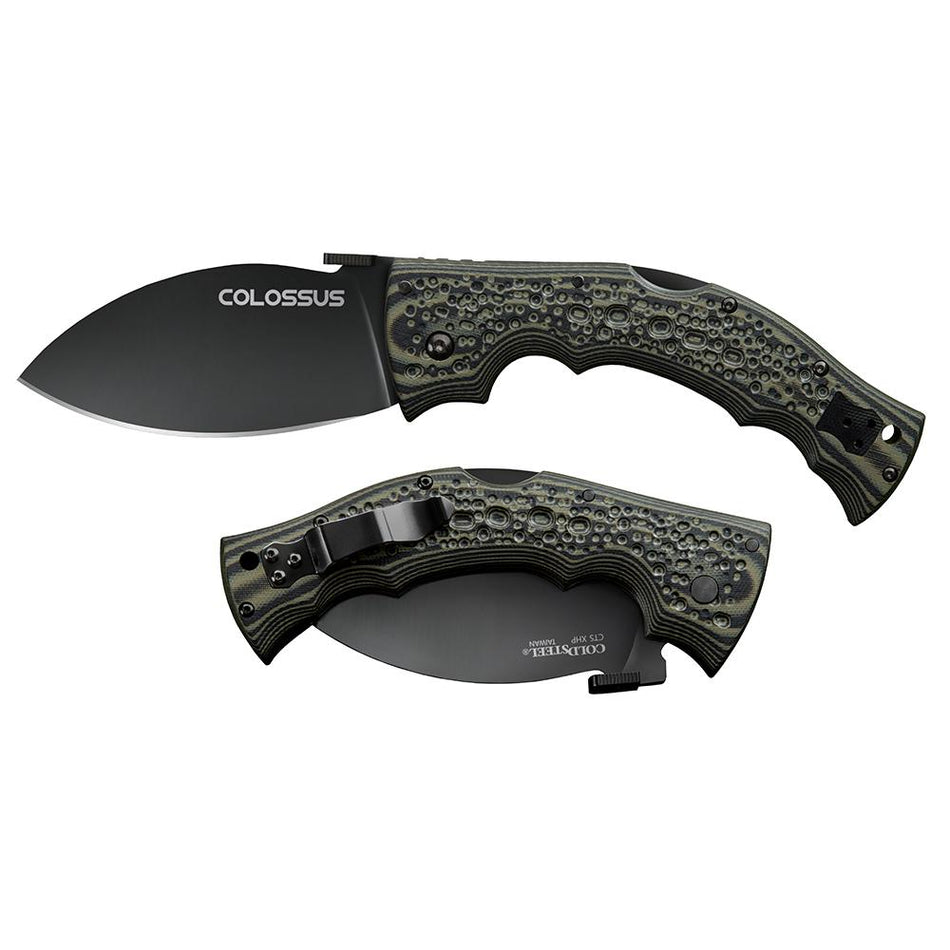 Cold Steel Colossus 4" Leaf Blade Folding Knife Black G-10 Handle