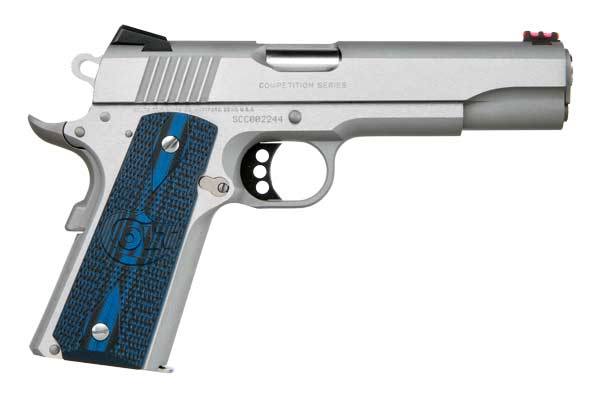 Colt O1072CCS Competition Government 9mm Luger 9+1 5-Inch Stainless Barrel Pistol with Beavertail & Blue G10 Grips