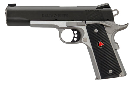 Colt Mfg O2020XETT 1911 Delta Elite 10mm Auto Caliber with 5" Barrel, 8+1 Capacity, Stainless Steel Finish Frame, Serrated Black Carbon Steel Slide & Black Polymer with Integrated Delta Medallion Grip
