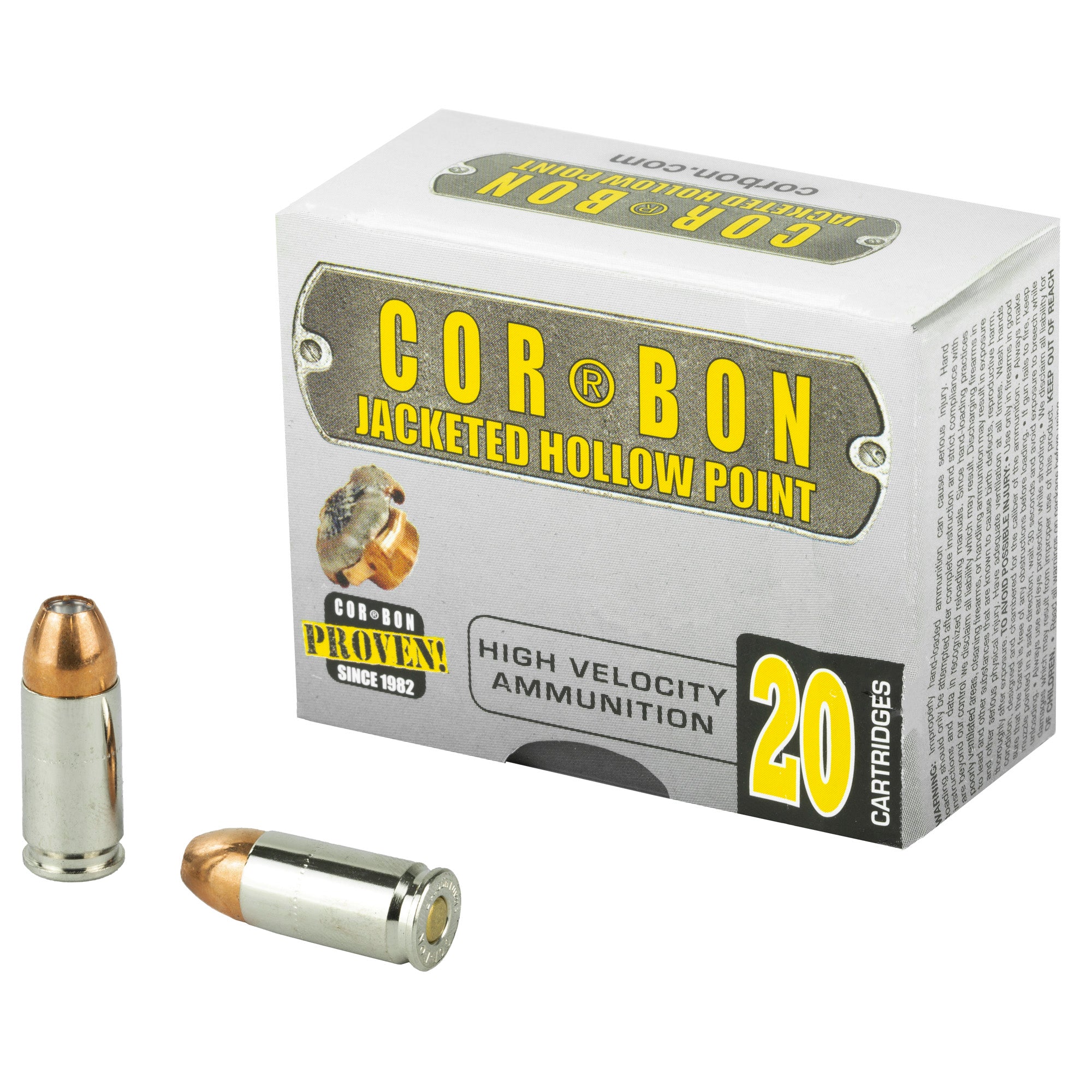 Cor-Bon 9mm Luger/Parabellum 9115 Self Defense +P Jacketed Hollow Point JHP 115 Grain