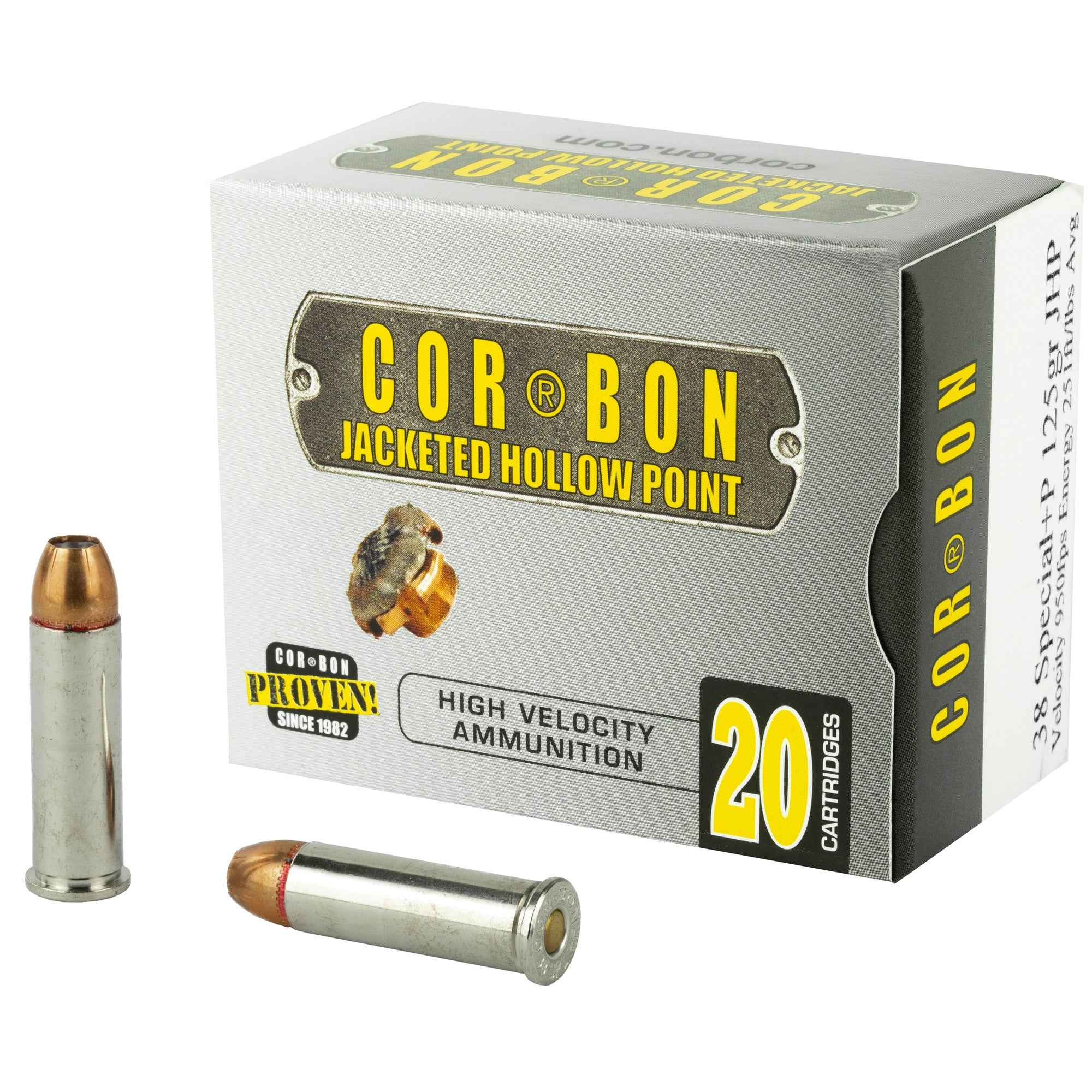 Cor-Bon .38 Special 38125 Self Defense +P Jacketed Hollow Point JHP 125 Grain