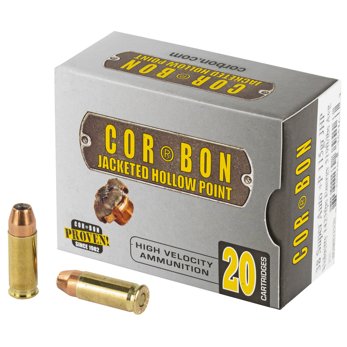 Cor-Bon .38 Super 38X11520 Self Defense +P Jacketed Hollow Point JHP 115 Grain