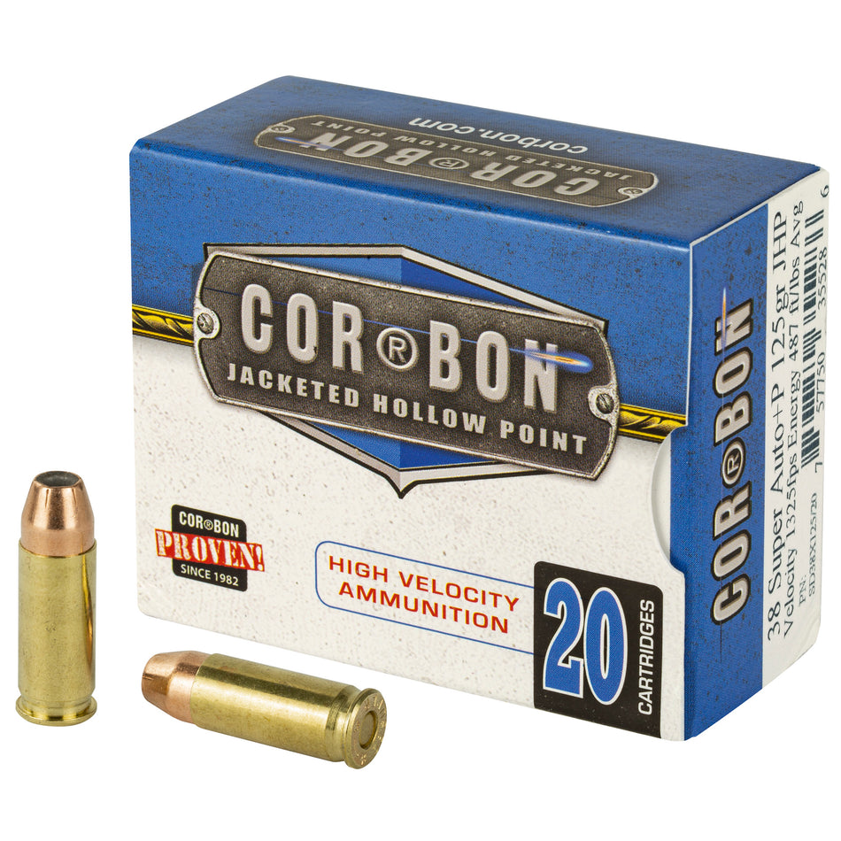 Cor-Bon .38 Super 38X12520 Self Defense +P Jacketed Hollow Point JHP 125 Grain