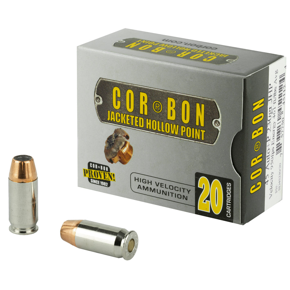 Cor-Bon .45 ACP/Auto 45230 Self Defense +P Jacketed Hollow Point JHP 230 Grain