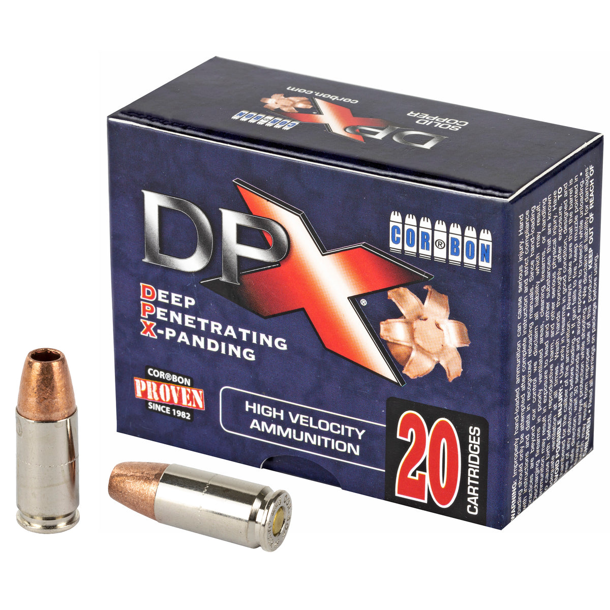 Cor-Bon 9mm Luger/Parabellum DPX09115 Deep Penetrating X bullet +P XPB Jacketed Hollow Point JHP 115 Grain