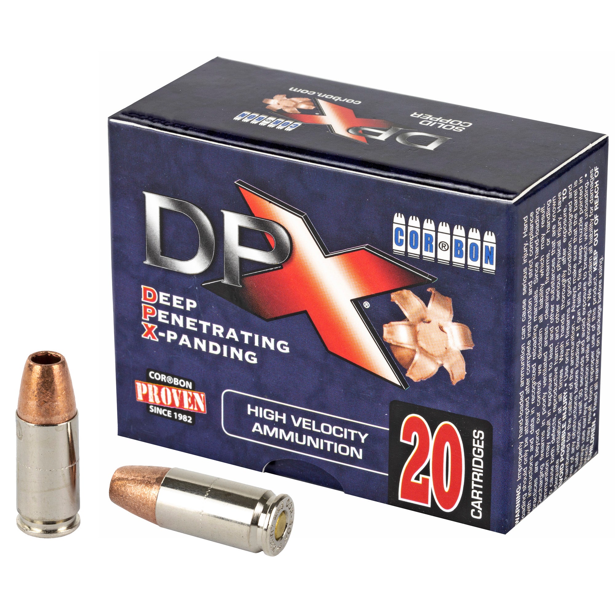 Cor-Bon 9mm Luger/Parabellum DPX09115 Deep Penetrating X bullet +P XPB Jacketed Hollow Point JHP 115 Grain