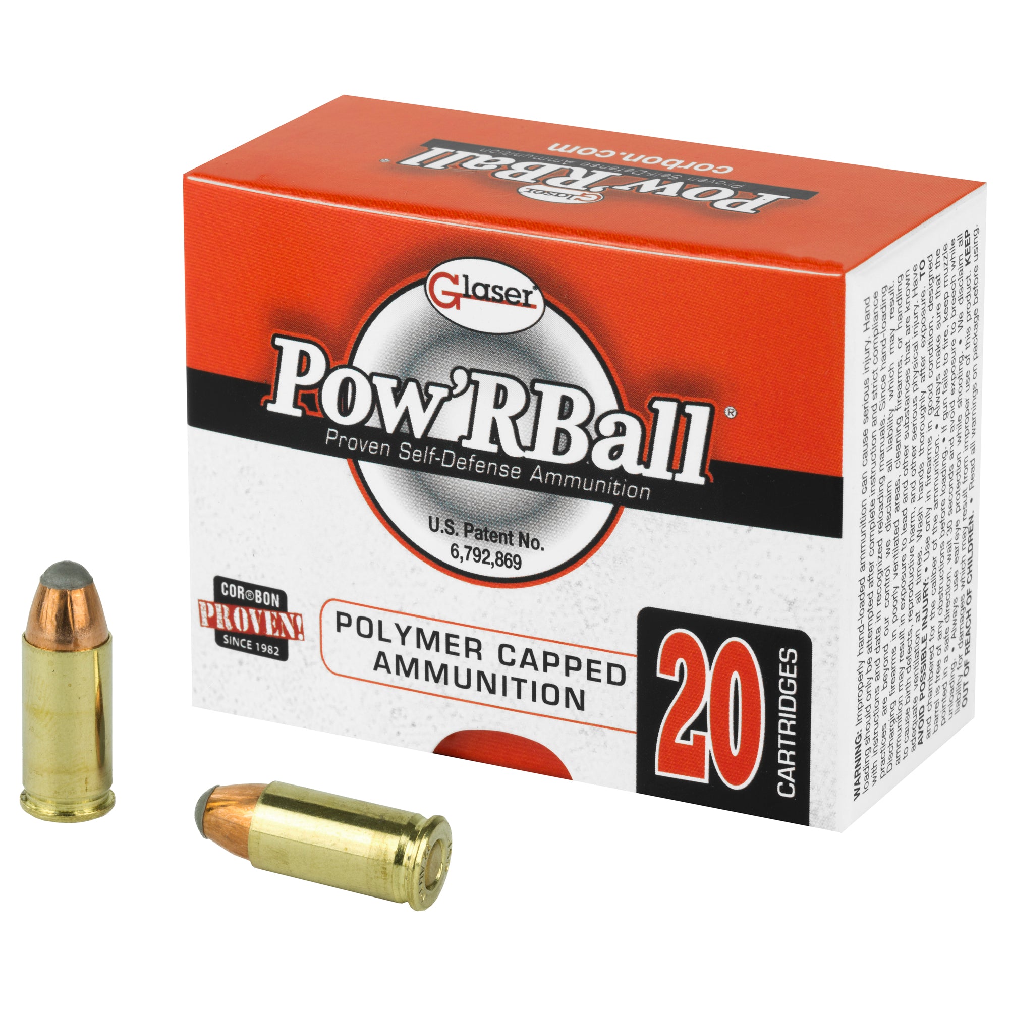 Cor-Bon .32 ACP PB3255 Glaser Pow'rBall Jacketed Hollow Point JHP 55 Grain