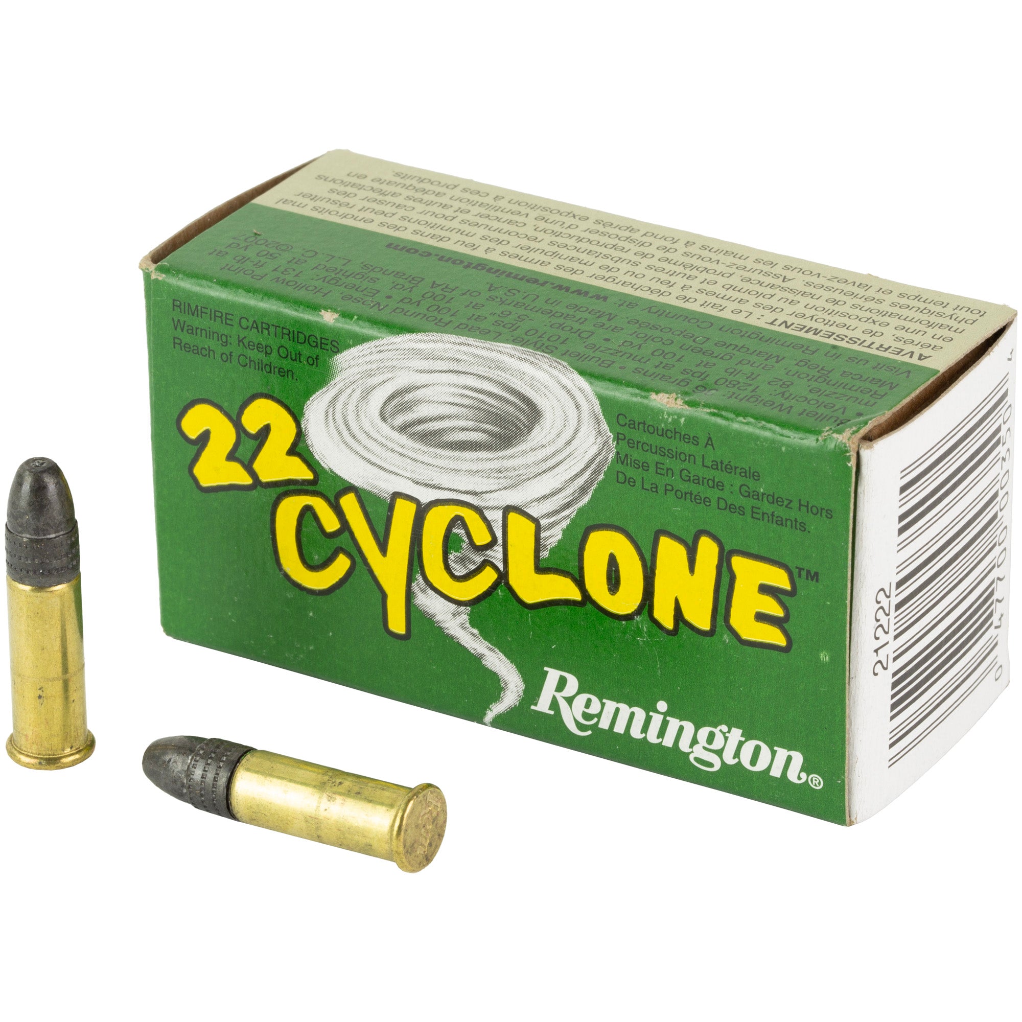 Remington .22 Long Rifle 21222 Cyclone Hollow Point HP 36 Grain