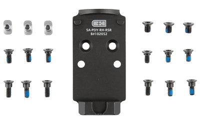 C&H Precision AOS-RH-RSR Adapter Plate, Prodigy to RMR/407C/507C/508T, Integrated Rear Sight, Matte Black