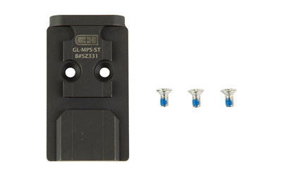 C&H Precision GL-MPS-ST Adapter Plate, Glock Gen 4/5 MOS to Steiner MPS, MIL-SPEC Anodized Black