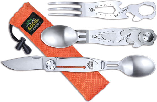 Outdoor Edge ChowPal Multitool Knife Fork Spoon Can Opener with Nylon Pouch