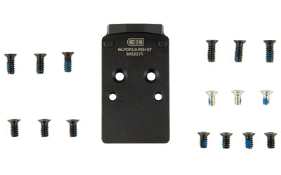 C&H Precision WLPDP2-0-RSH-ST Adapter Plate, Walther PDP 2.0 to Trijicon RMR/SRO and Holosun 407C/507C, Black