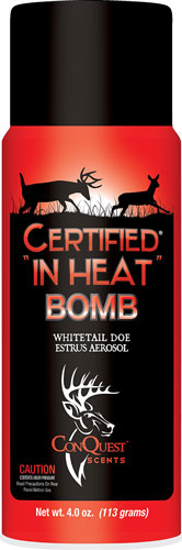 Conquest Scents Deer Lure Certified In Heat Aerosol Attractant 4 oz