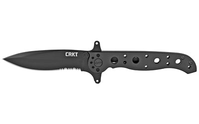 CRKT M21-10KSF 3.13" Folding Knife, Black Oxide Finish, Triple Point Serrations, Frame Lock, Stainless Black Handle