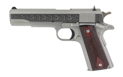 Colt 1911C Government 38 Super 5" Stainless Pistol - Engraved Filigree