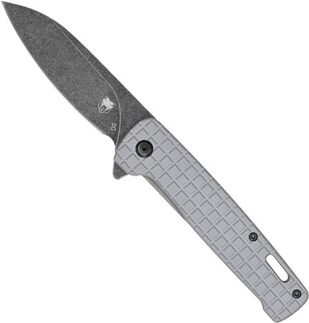 CobraTec Rhino Folding Knife 3.37" Stonewash D2 Grey and Black