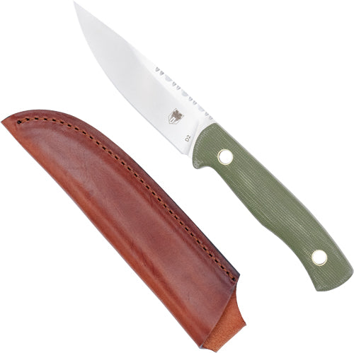 CobraTec Koonsman Fixed Blade Knife 4" OD Green D2 Steel w/ Leather Sheath