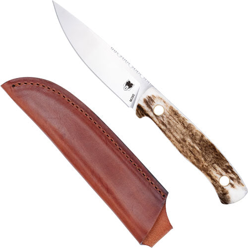 CobraTec Koonsman Fixed Blade Knife 4" Stag M390 Steel w/ Leather Sheath
