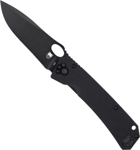 CobraTec Raven Folder 3.25" Black D2 Blade with Lanyard Hole