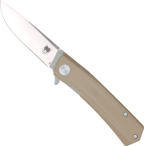 CobraTec Serpent Folding Knife 3" Stainless/Tan D2 Blade G-10 Scales