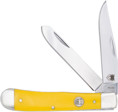 CobraTec Trapper Dual Blade G-10 Yellow Delrin Stainless Slip Joint Knife