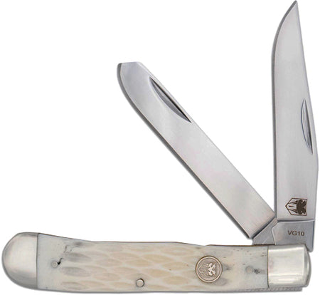 CobraTec Trapper Dual Blade G-10 White Bone Stainless Slip Joint Knife