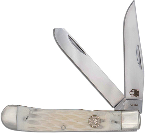 CobraTec Trapper Dual Blade G-10 White Bone Stainless Slip Joint Knife