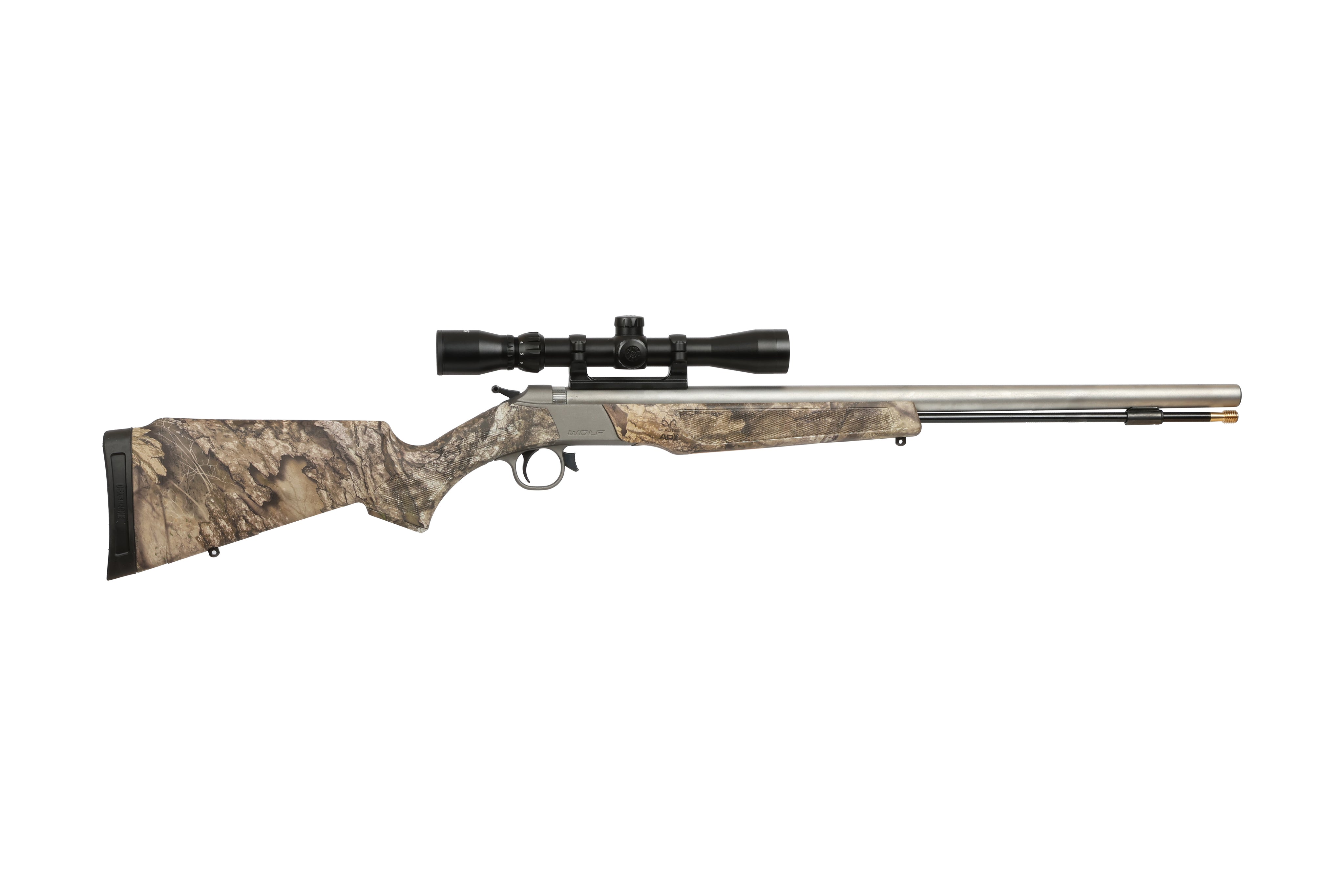 CVA PR2120SSCP Wolf Scope Package 50 Cal, Stainless Steel Barrel, Fixed Realtree APX Synthetic Stock